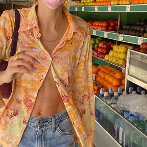 Womens colorful button down